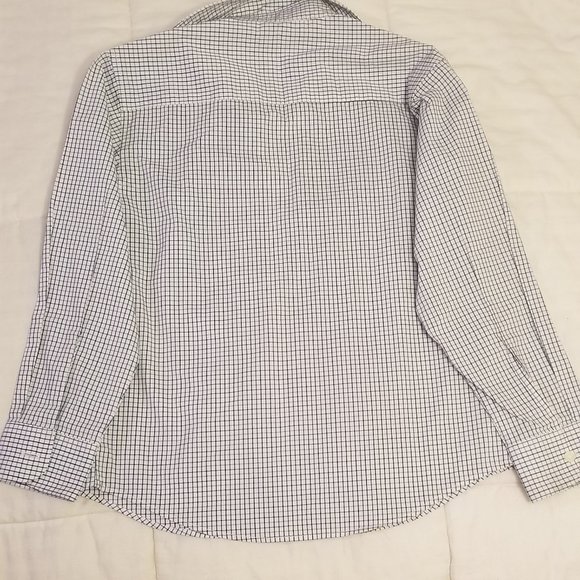 Chaps Boys Blue Black Button Down Shirt size 8 - Picture 2 of 7